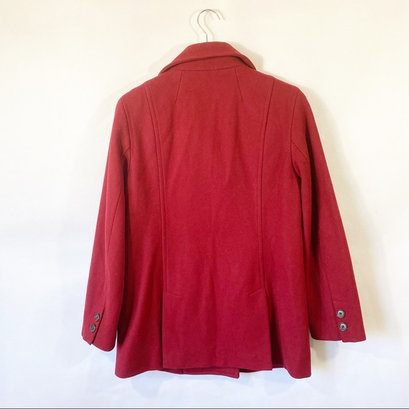Getting donated on Sunday! J. Crew Red Wool Pea Coat Sz M - Picture 2 of 7